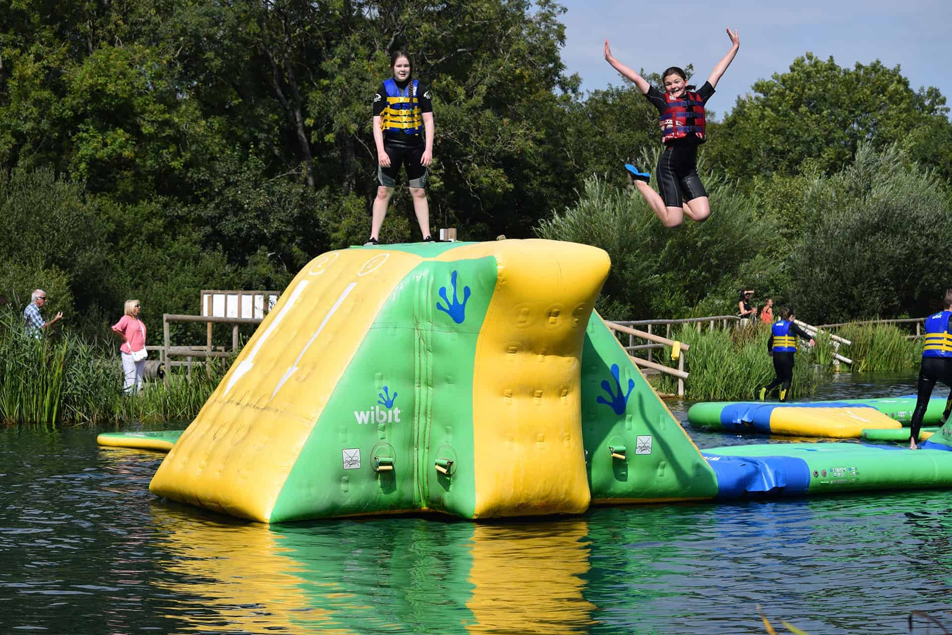 Water Park A Total Wipeout Wibit Course. (Located at Corfe Castle, Dorset , England)